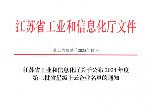 乐虎国际lehu电气荣膺江苏省五星上云企业称号